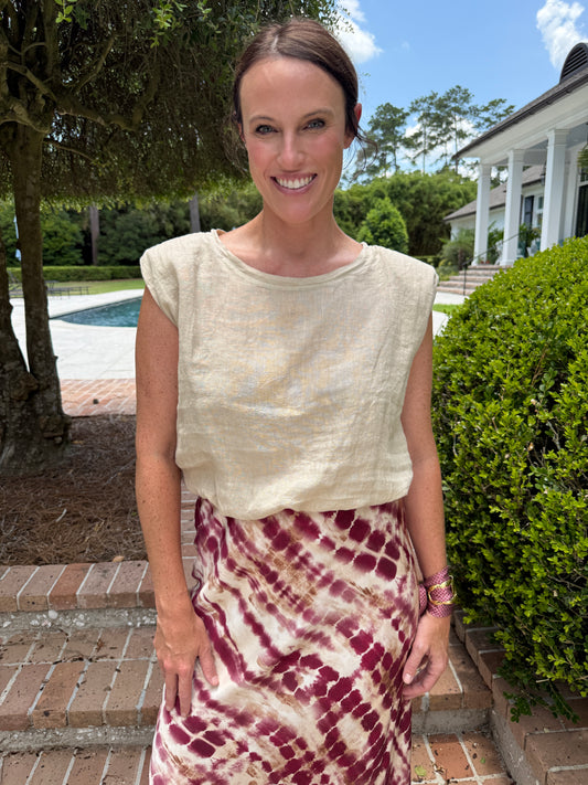 Hilton Linen Blouson Top