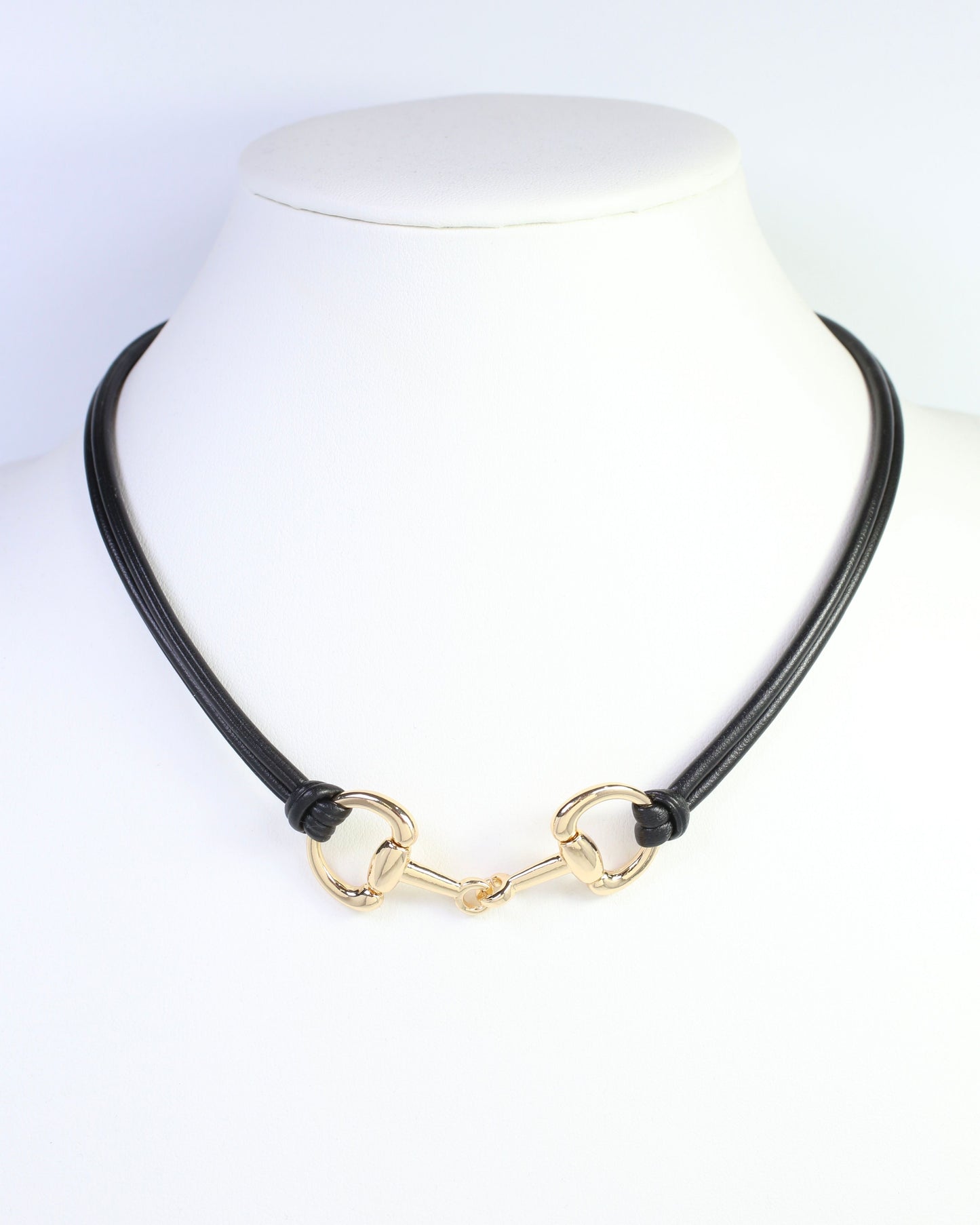 Ellery Horsebit Cord Necklace Black