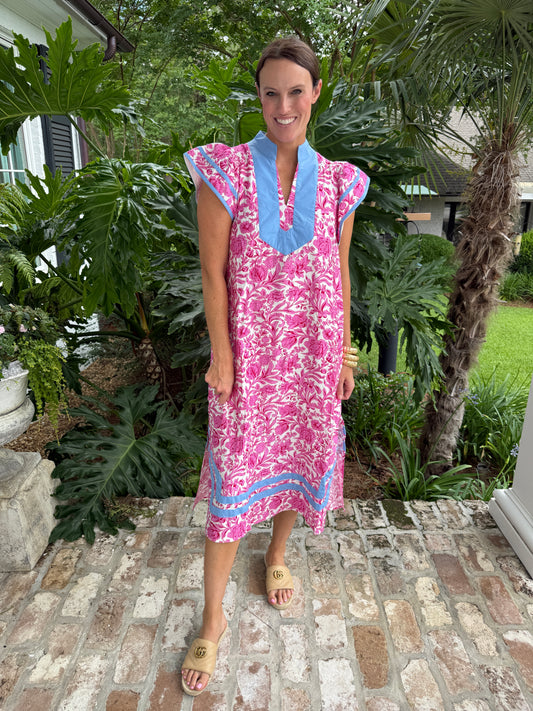 Charleston Floral Maxi- Pink