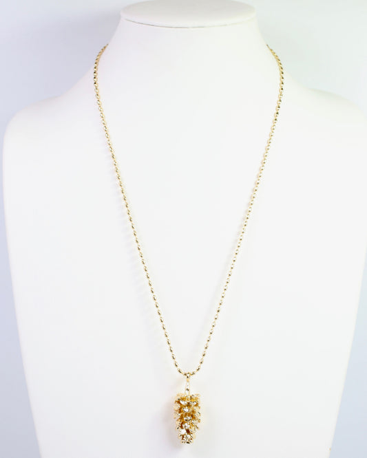 Ossa Pinecone Pendant Necklace Gold