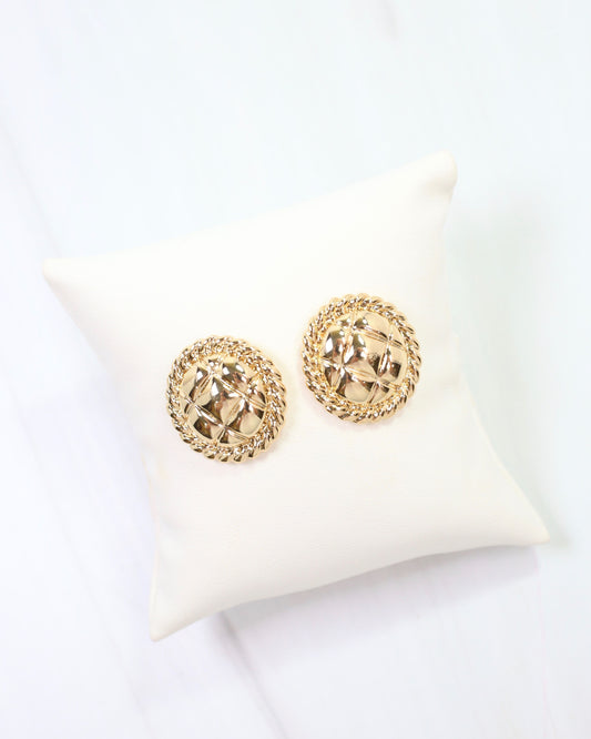 Carmel Textured Stud Earring Gold