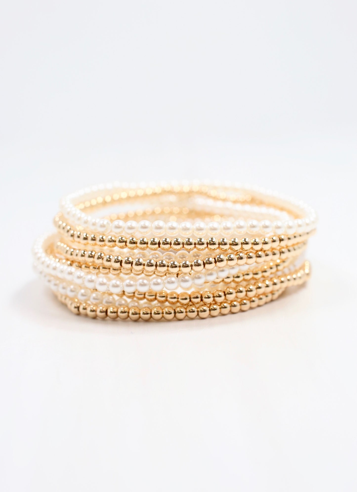 Fanning Pearl Bracelet Set Gold