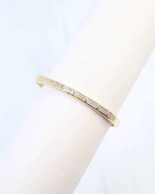 Ocean Springs CZ Hinge Bracelet Gold