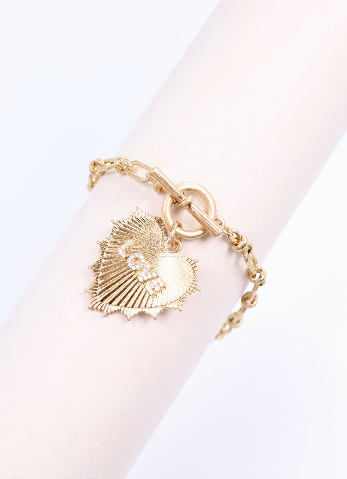 Bishop Heart Charm Bracelet GOLD