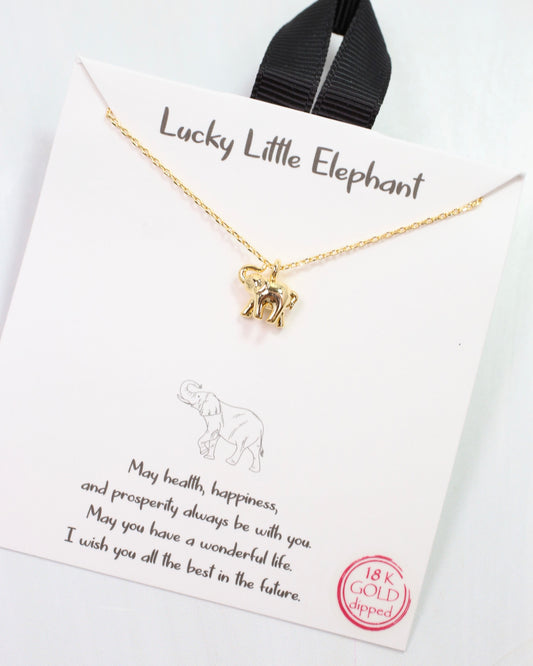 Lucky Elephant Necklace Gold