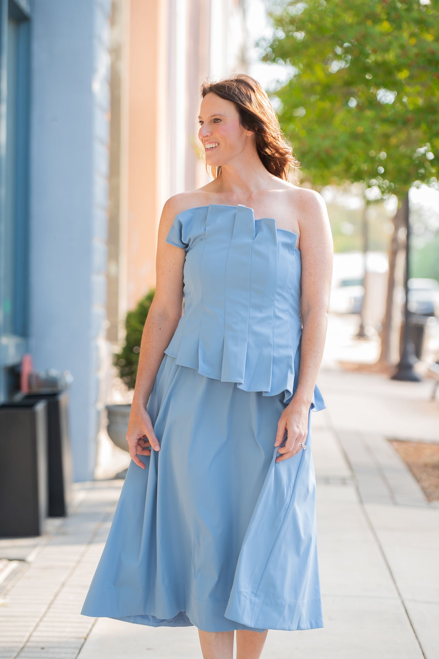 Malibu Pleat Detail Bandeau Dress