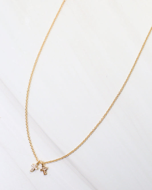 Adrian Cross Necklace Gold