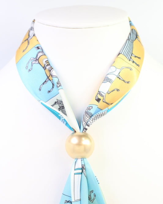 Bailey Bead Scarf Slide Worn Gold