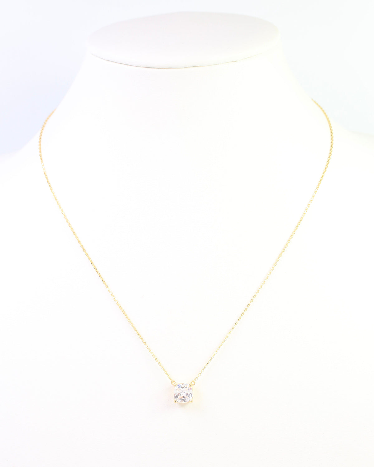 Shay Square Cut CZ Necklace WR Gold
