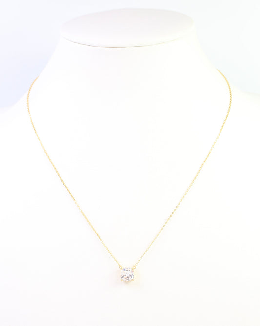 Shay Square Cut CZ Necklace WR Gold