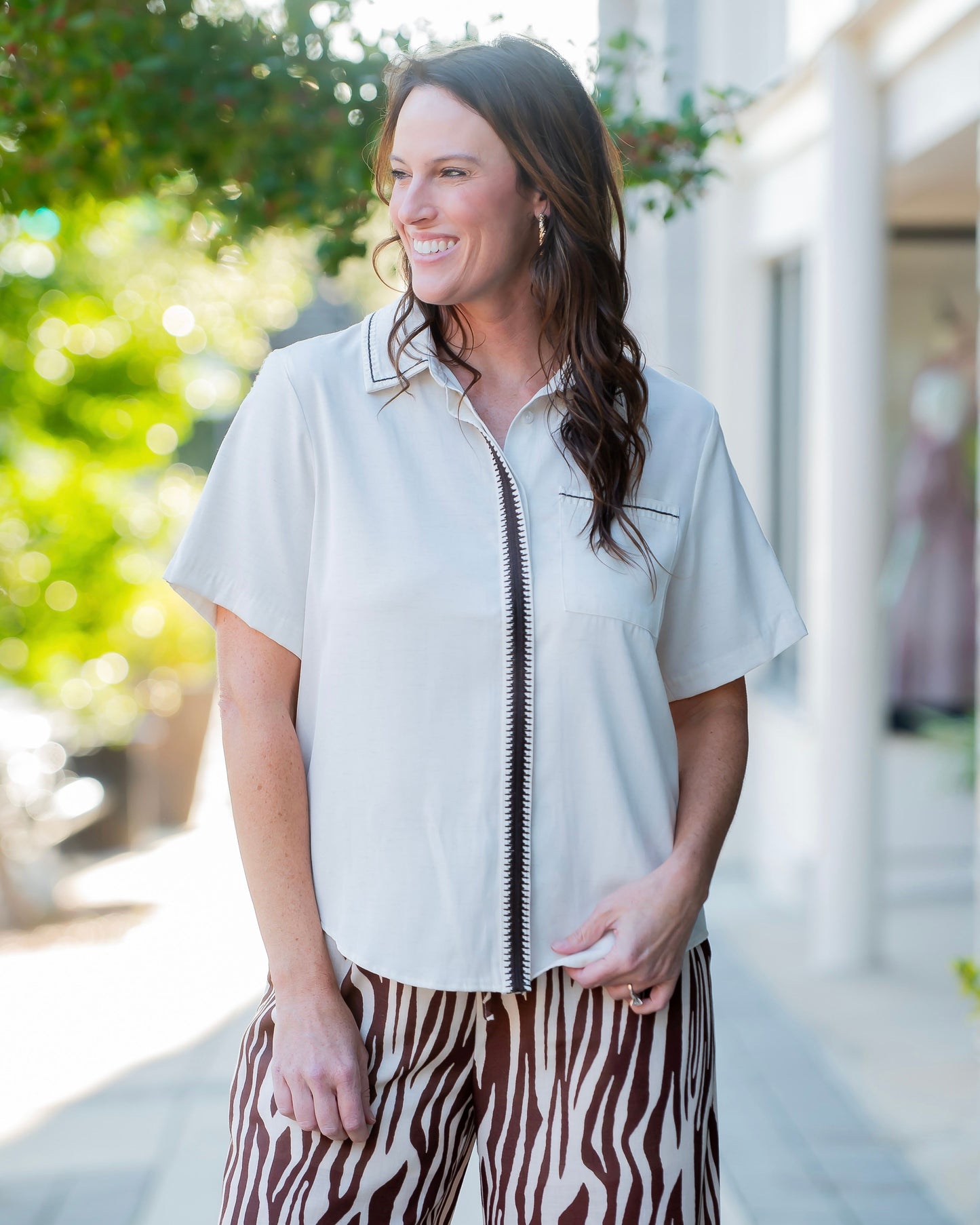 Selma Embroidered Soft Linen Top