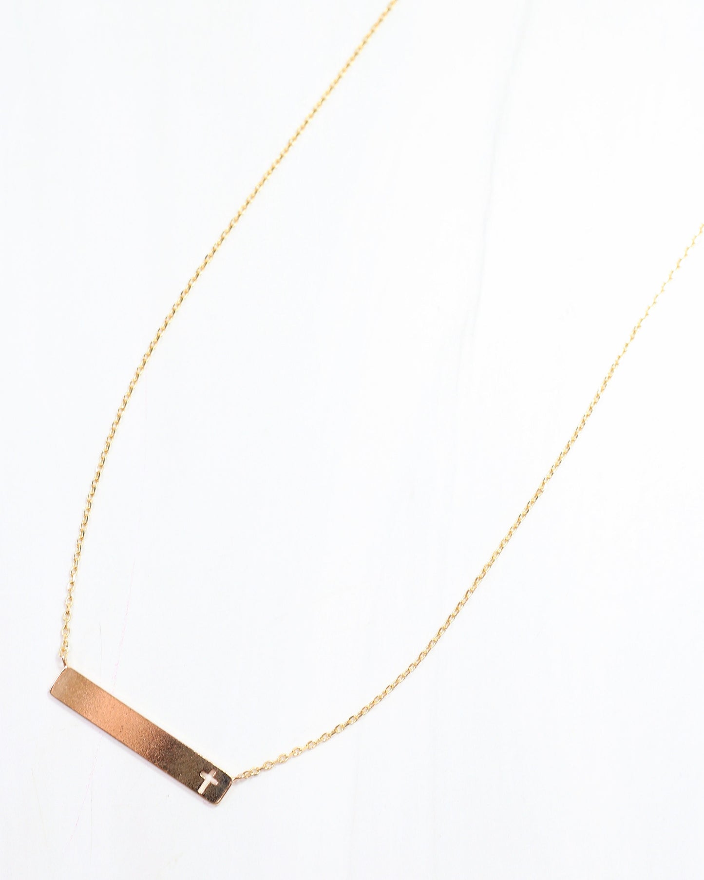 Faith Bar Necklace Gold