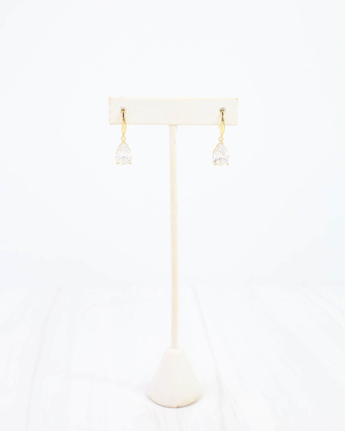 Emma Teardrop  CZ Earring WR Gold