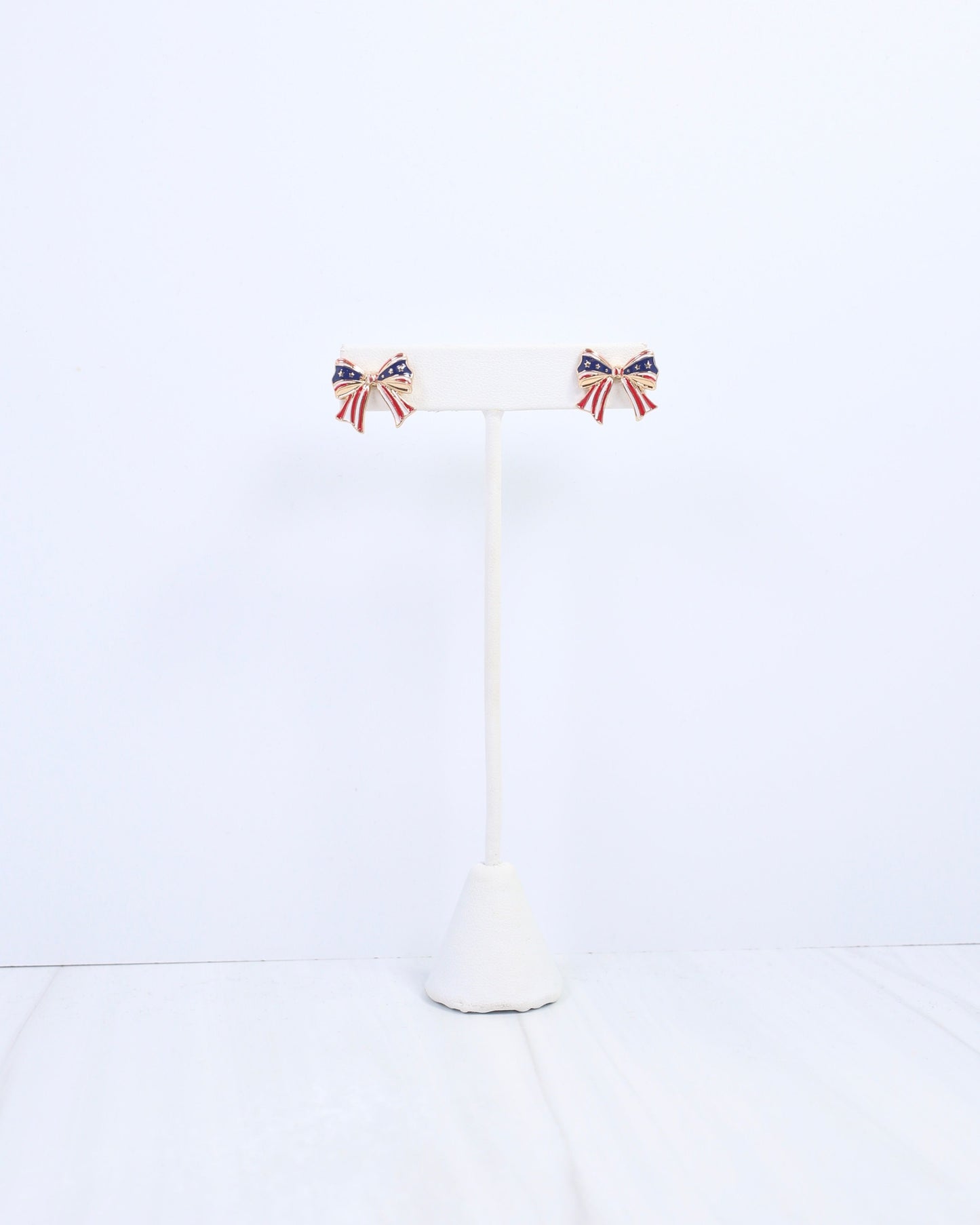 Heritage Bow Stud Earring Red Blue