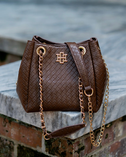 Lainey Mini Tote Woven Chocolate