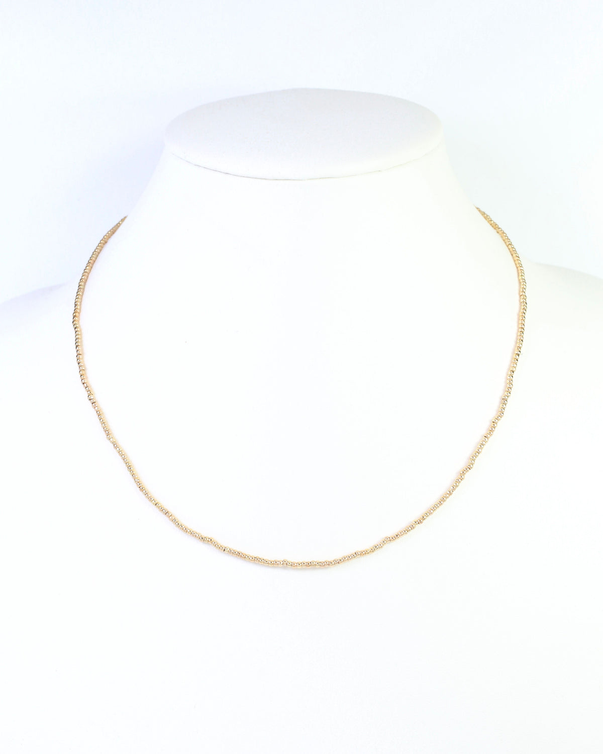 Mattie Dainty Beaded Necklace Gold