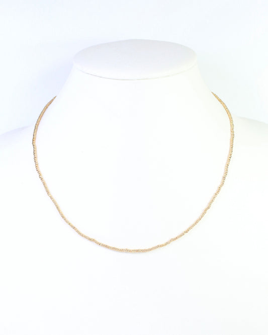 Mattie Dainty Beaded Necklace Gold