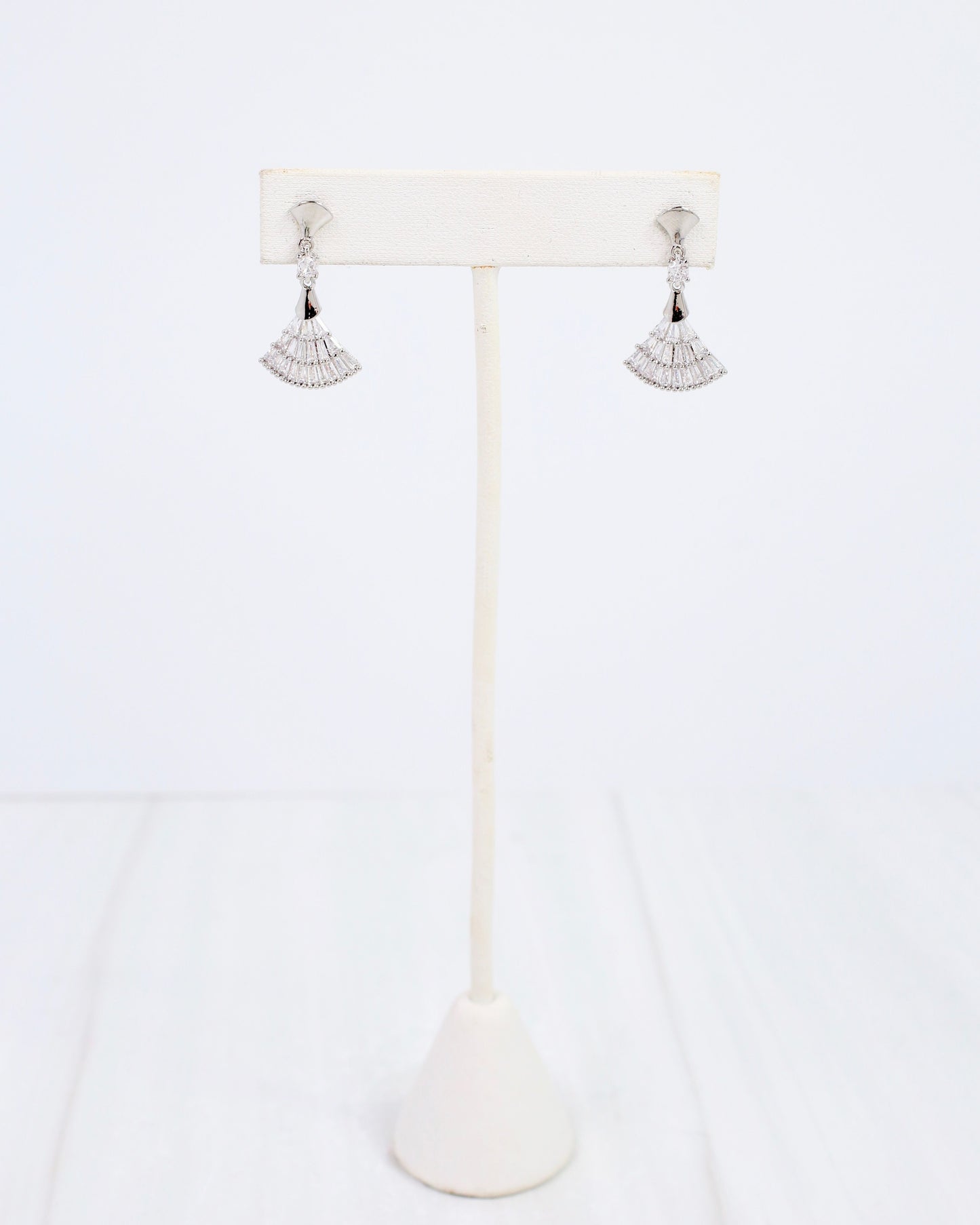 Cabrits CZ Fan Drop Earring Silver