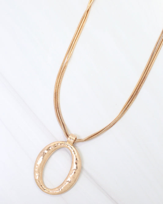 Grants Layered Cascade Chain with Pendant Worn Gold