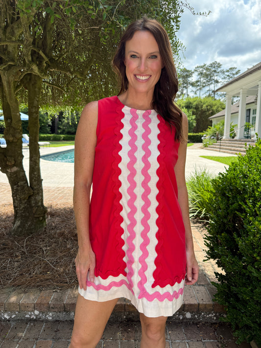 Emerson Sleeveless Dress- Red