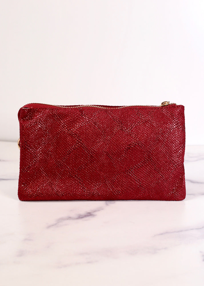 Liz Custom Collection Crossbody Bag Metallic Crimson