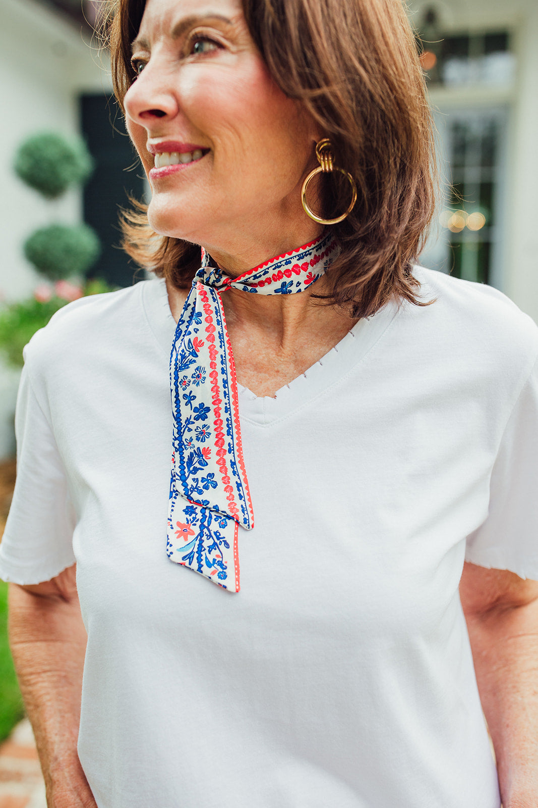 Jasper V-Neck Tee- White