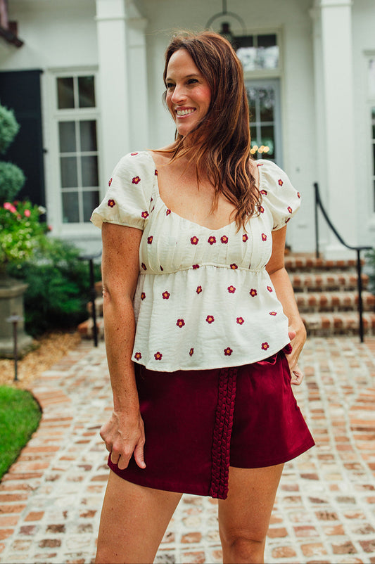Lakin Embroidered Daisy Top