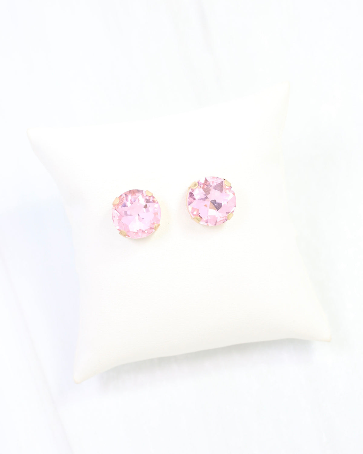 Andi Large Rhinestone Stud Earring Pink