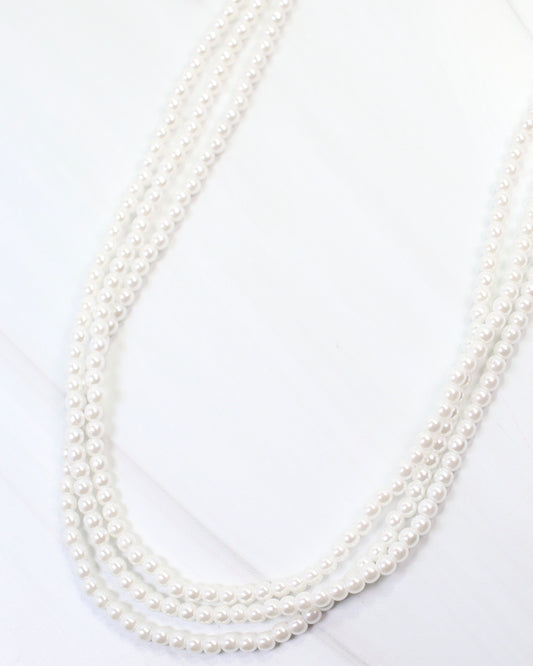 Gulfport Layered Pearl Necklace Cream