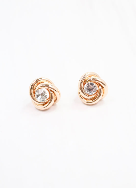 Stephanie CZ Stud Earring Gold