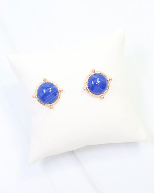 Florissant Round Post Earring Blue