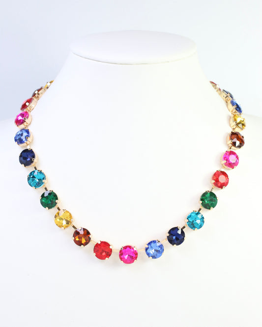 Roxanne Rhinestone Necklace Dark Multi