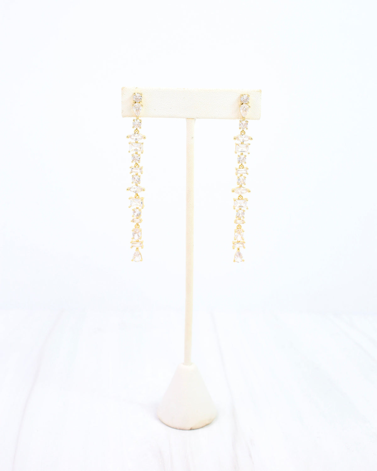 Merilee Multi CZ Drop Earring WR Gold