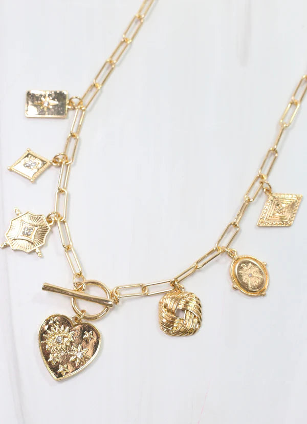 Furlow Charm Necklace Gold