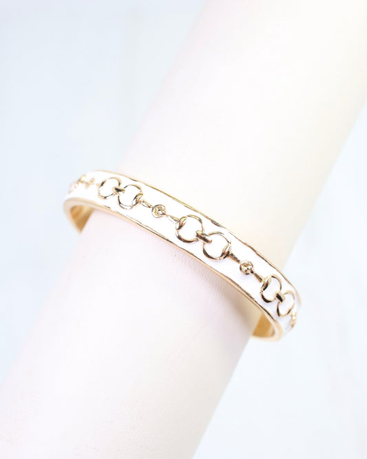 Kaylene Horsebit Cuff Bracelet White