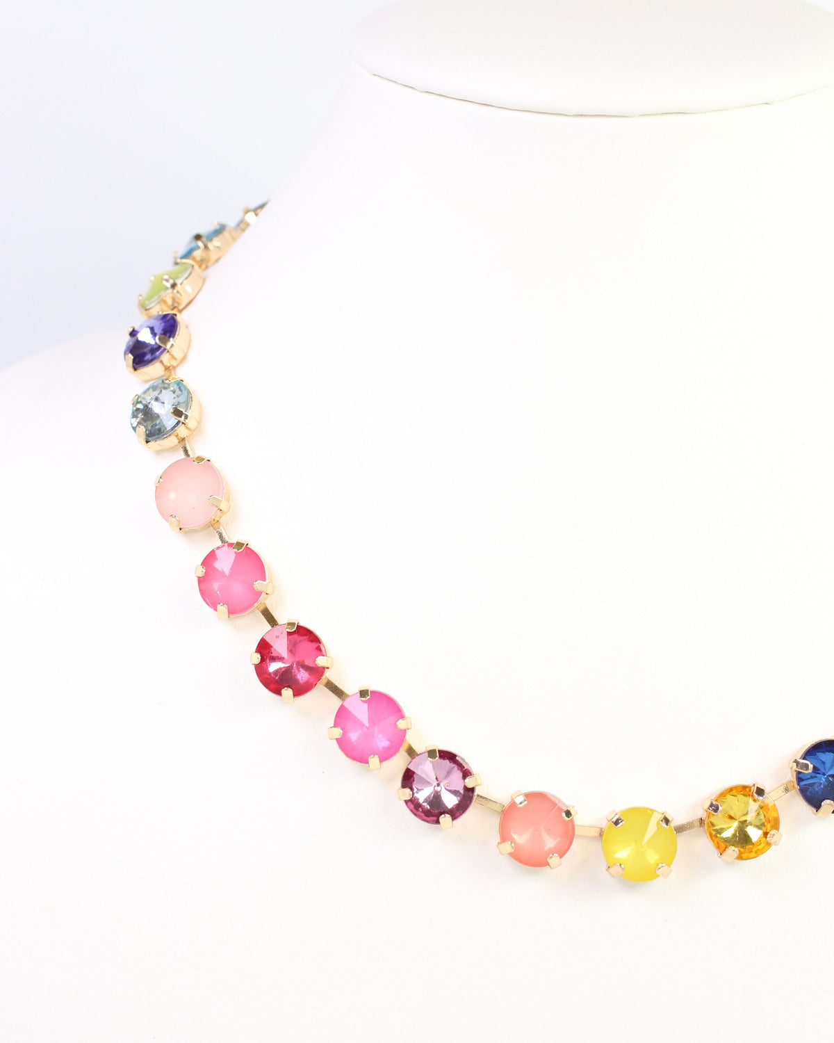 Shalimar Medium Rhinestone Necklace Rainbow