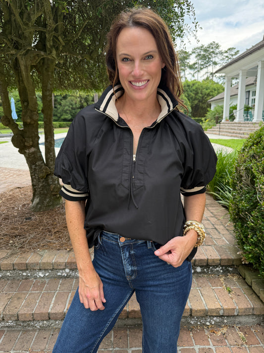 Ryals Zip Up Top- Black