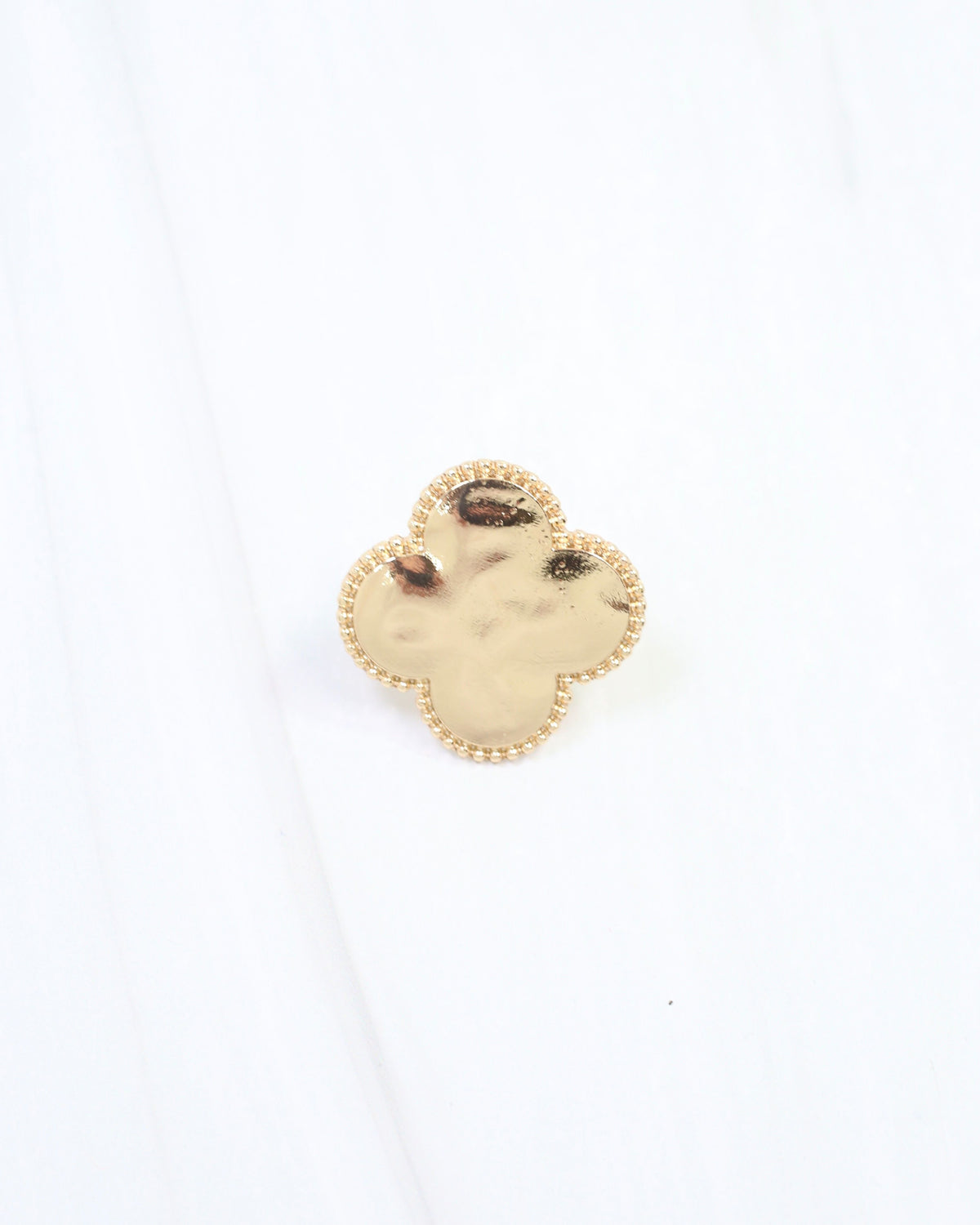Cloey Clover Scarf Ring Gold