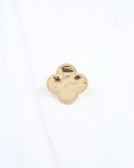 Cloey Clover Scarf Ring Gold