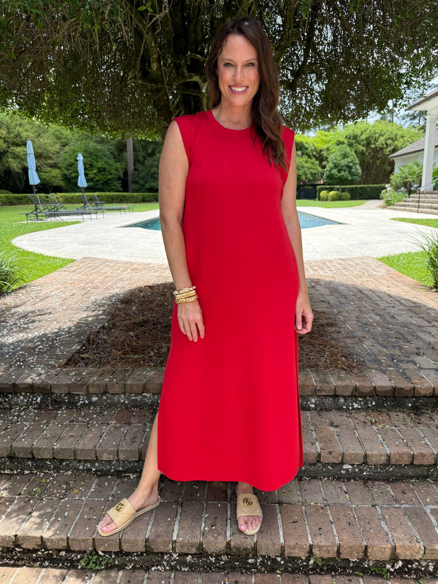 Hopkins Knit Pullover Dress - Red
