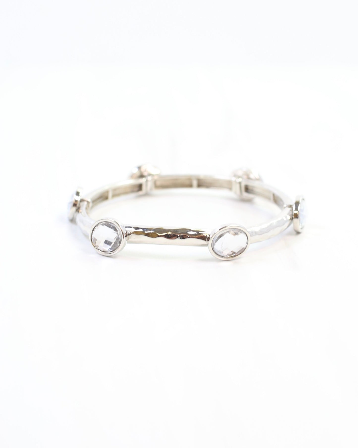 Khan Stone Stretch Bracelet Silver