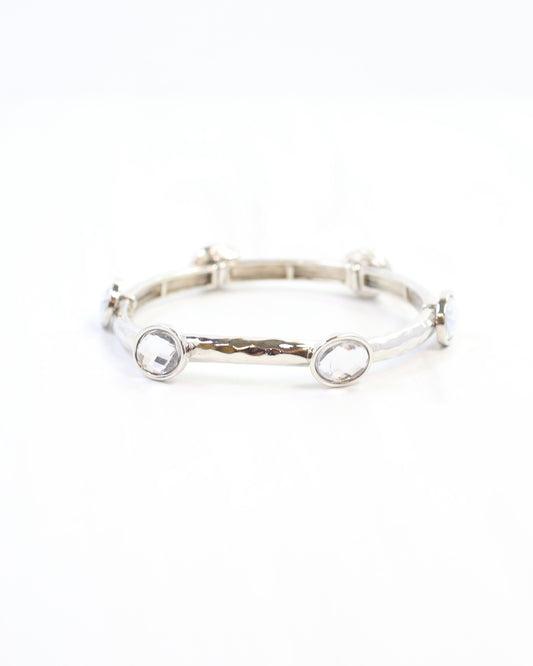 Khan Stone Stretch Bracelet Silver