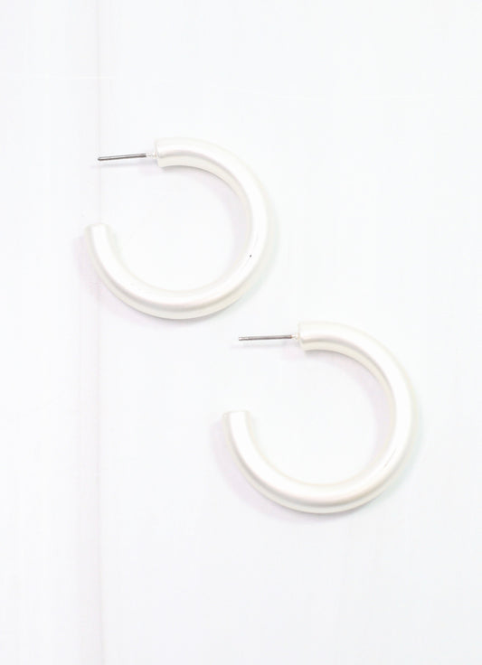 Staunton Hoop Earring Matte Silver