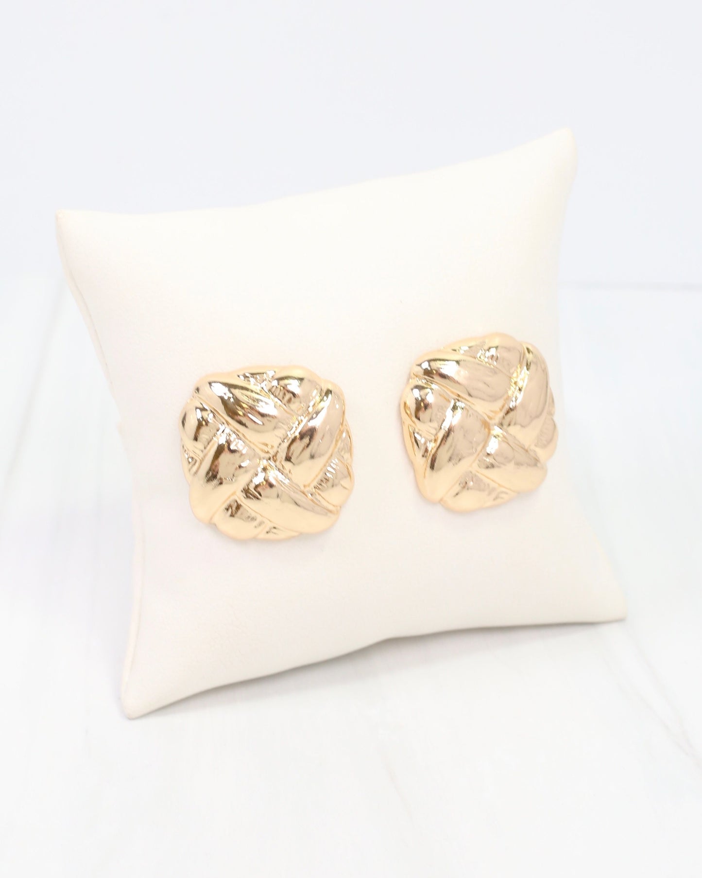 Wilmington Woven Square Post Earring Gold