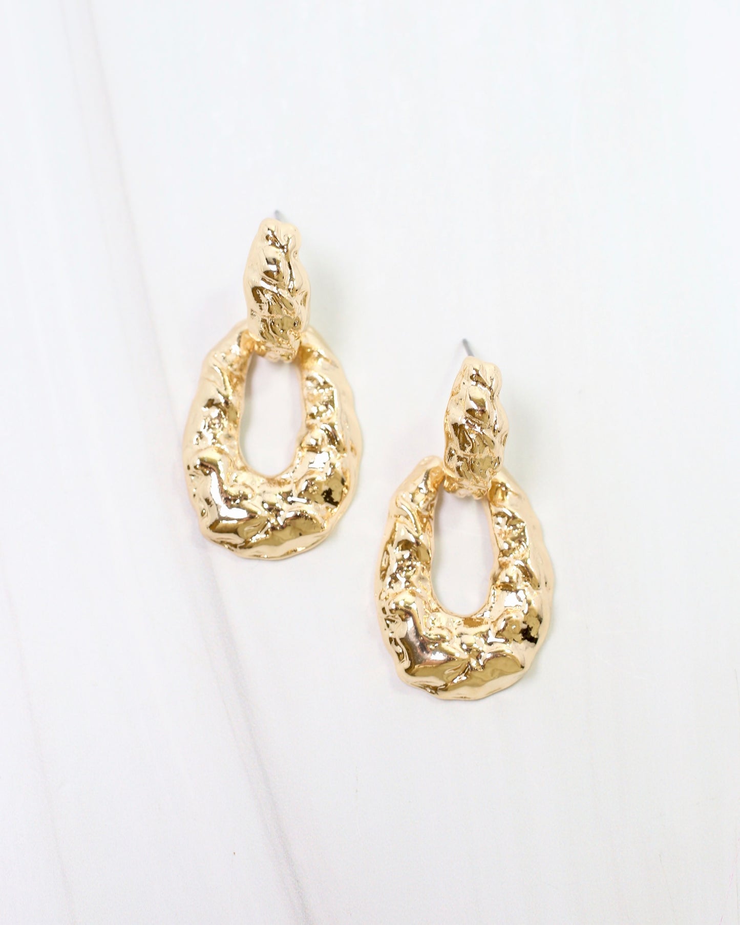 Burns Textured Dangle Earring Gold