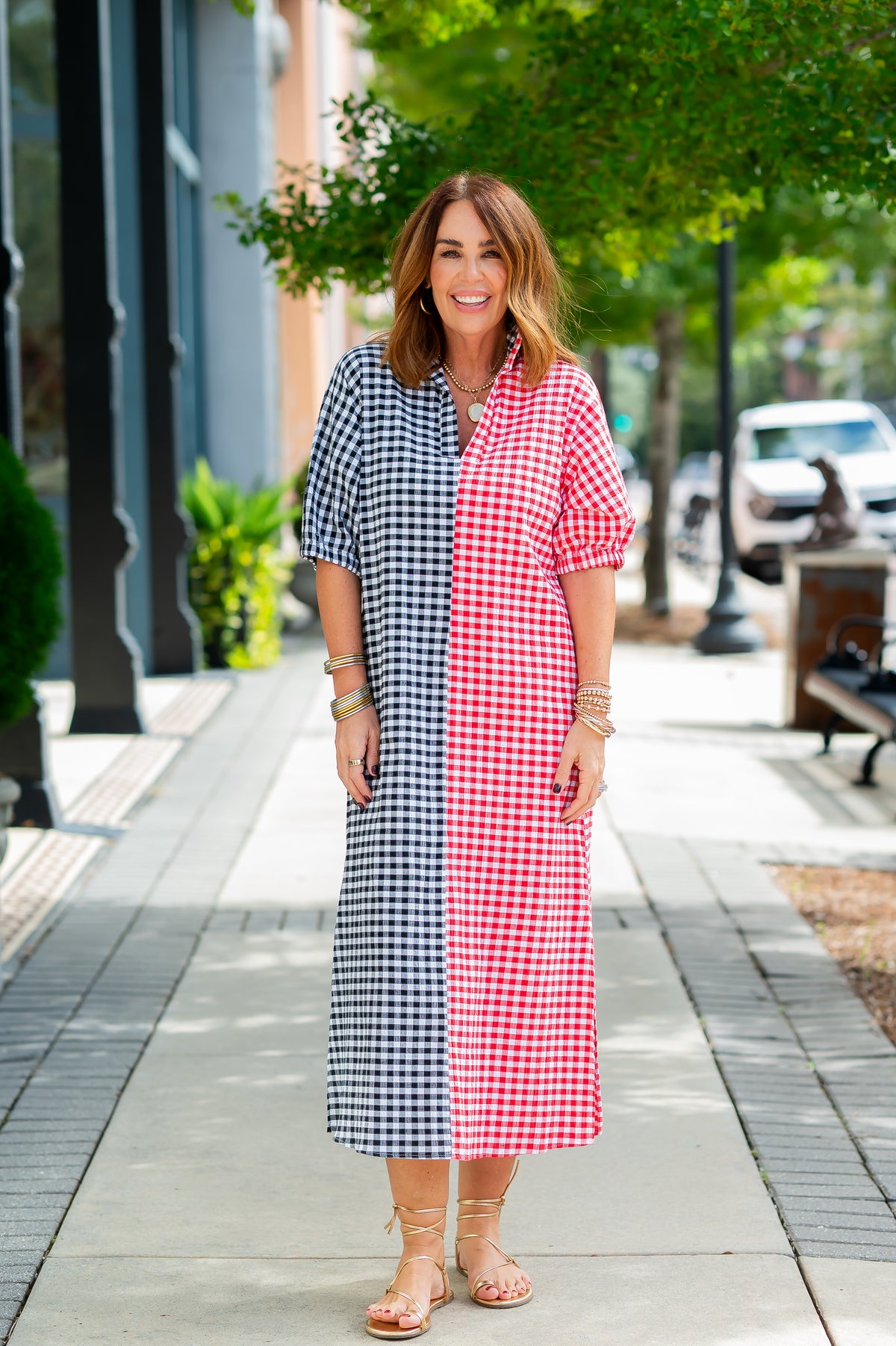 Annie Red and Black Gingham Dress