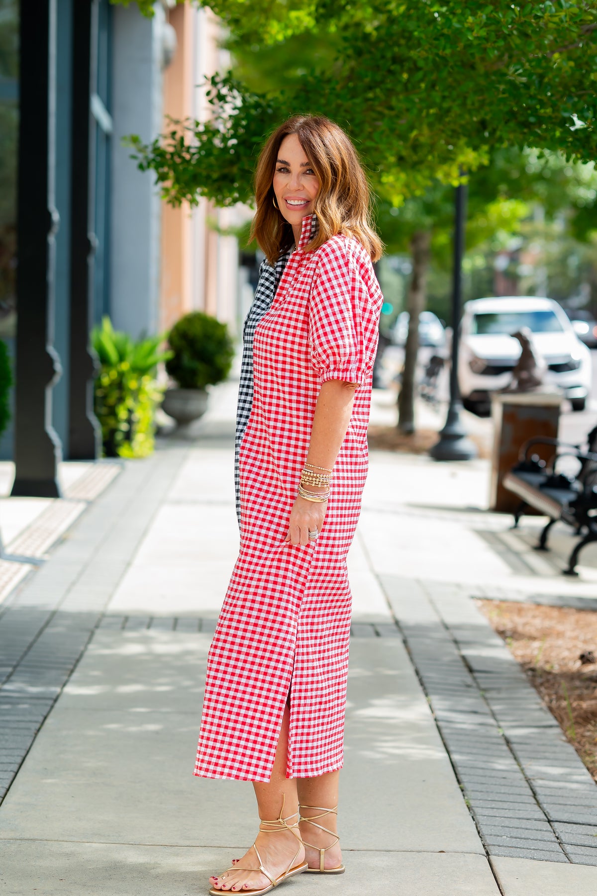 Annie Red and Black Gingham Dress