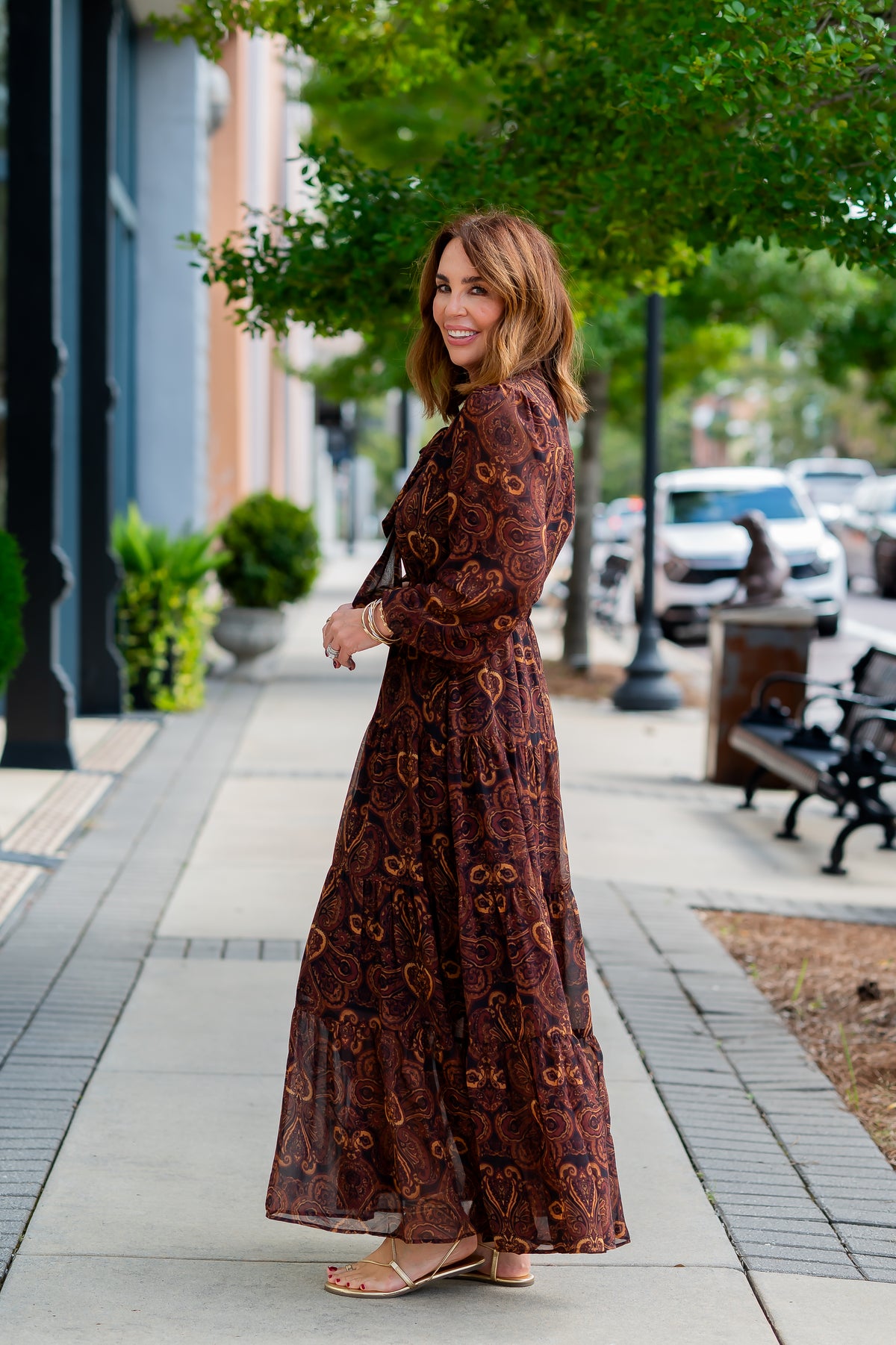 Jennifer Paisley Print Dress