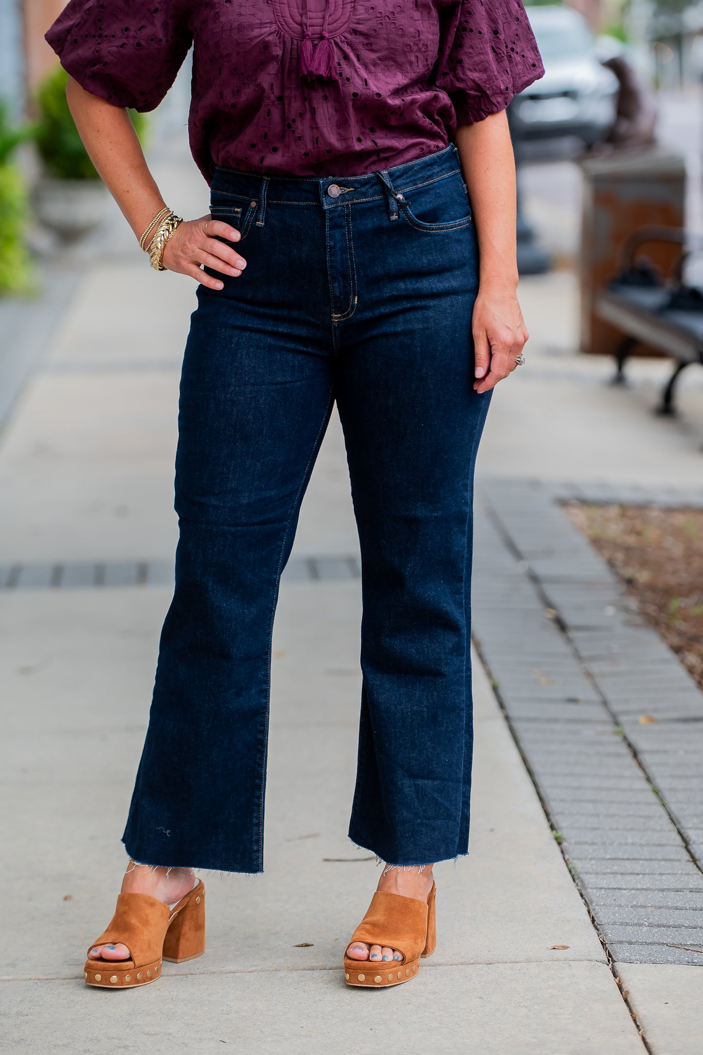 Kore Crop Flare- Dark Denim