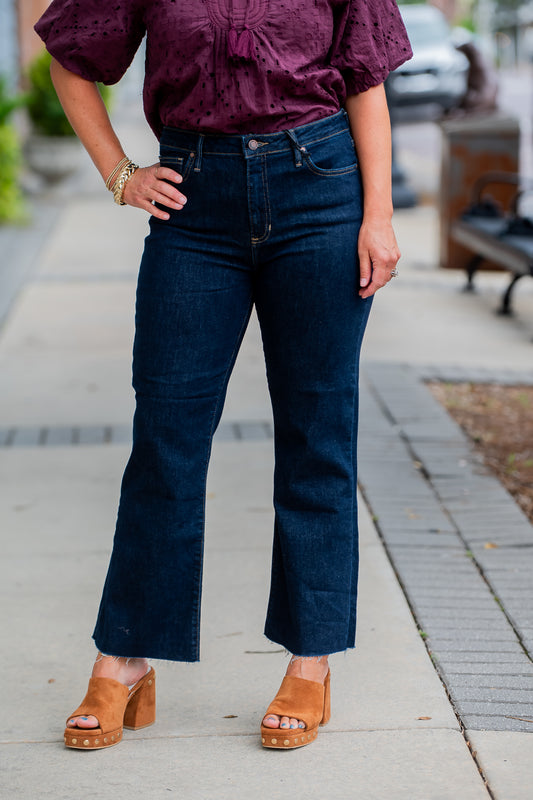 Kore Crop Flare- Dark Denim